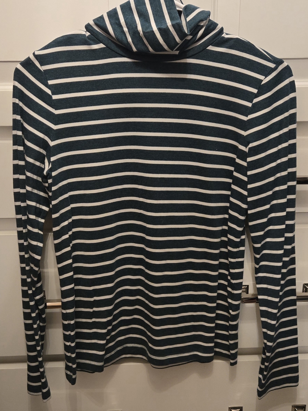Banana Republic Green & White Striped Threadsoft Top
